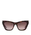 Saint Laurent Injected Sl 214 Kate Sunglasses In Brown