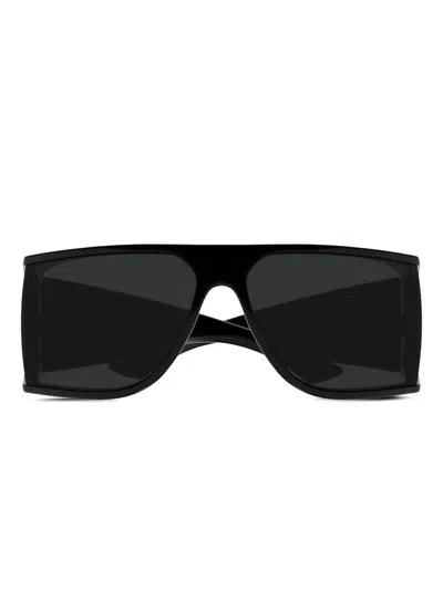 Saint Laurent Injection Sonnenbrille Mit Shield-gestell In Schwarz