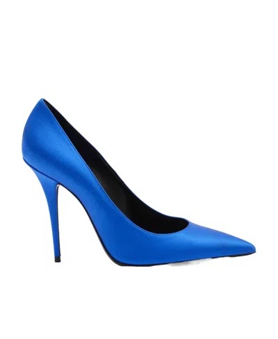 Saint Laurent Instinct 110mm Pumps In Blue