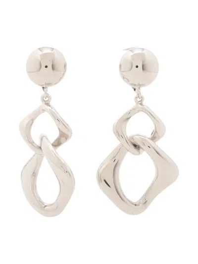 Pre-owned Saint Laurent Interlocked-detail Dangle Earrings