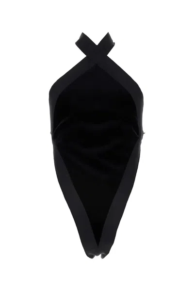 SAINT LAURENT BODY IN VELLUTO NERO  DONNA