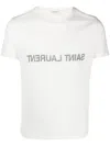 Saint Laurent Reverse Logo T-shirt 'naturel/noir'