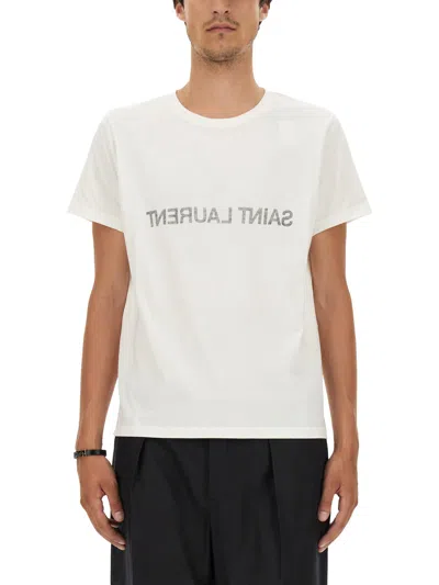 SAINT LAURENT INVERTED LOGO T-SHIRT