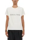 Saint Laurent Natural Black Cotton T-shirts And Polos In White
