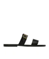 Saint Laurent Ios Slides In Smooth Leather In Black