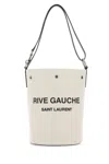 SAINT LAURENT IVORY CANVAS RIVE GAUCHE BUCKET BAG