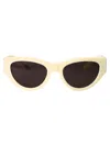 Saint Laurent Ivory-ivory-black Recycled Acetate Sunglasses In Neutral