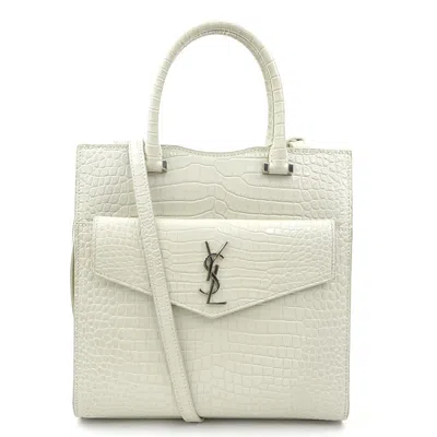 Pre-owned Saint Laurent Ivory Leather Handbag Pouch Shoulder Bag ()