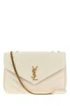 Saint Laurent Ivory Leather Large Lou Lou Shoulder Bag In Neutral