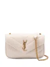 Saint Laurent Ivory Leather Mini Loulou Crossbody Bag In White