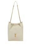 Saint Laurent Ivory Leather Pochon Shoulder Bag In Neutral