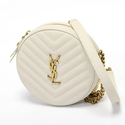 Pre-owned Saint Laurent Ivory Leather Pouch Shoulder Bag ()