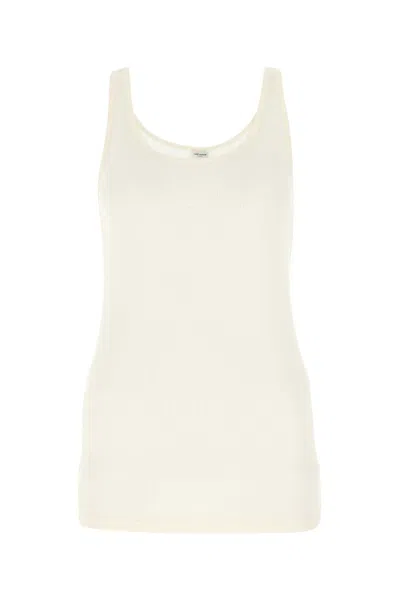 SAINT LAURENT IVORY MODAL BLEND TANK TOP