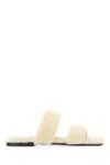 Saint Laurent Ivory Shearling Bleach Slippers