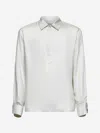 Saint Laurent Striped Pattern Tunic Shirt With Point Collar