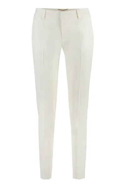 Saint Laurent Ivory Wool Pant In White