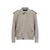 Saint Laurent Relaxed Fit Suede Calf Leather Jacket In Gray