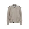 Saint Laurent Relaxed Fit Suede Calf Leather Jacket In Gray