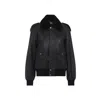 Saint Laurent Leather Bomber Jacket In Black