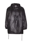 Saint Laurent Cassandre Anorak Oversized Hooded Coat In Black