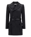 Saint Laurent Black Double-breasted Jacket In Cotton Woman In Black