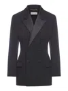Saint Laurent 'smoking Jacket In Grain De P In Black