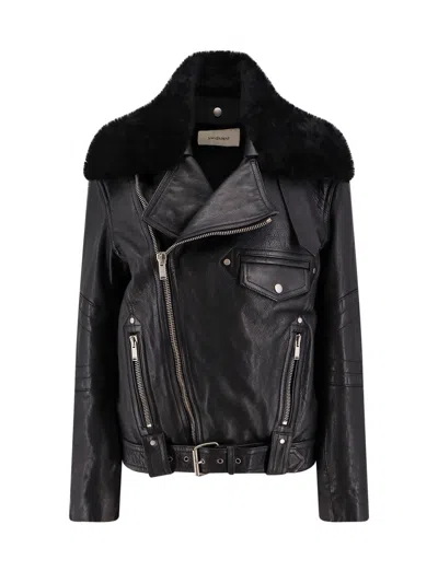 Saint Laurent Leather Biker Jacket Jackets Black