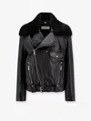 Saint Laurent Biker Jacket In Vintage Leather And Shearling In Black