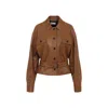 Saint Laurent Saharienne Brown Jacket With Pointed Collar And Adjustable And Removable Waist Belt In Leather Woman In Brown
