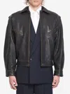 Saint Laurent Leather Jacket In Brown
