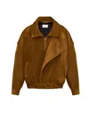 Saint Laurent Bomber Jacket In Split Leather In Brown