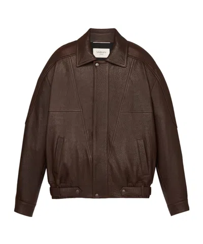 Saint Laurent Jacket In Bubbled Lambskin In Black