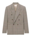 Saint Laurent Jacket In Prince Of Wales Wool In Gray