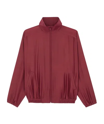 Saint Laurent Silk-habotai Blouson Jacket In Red