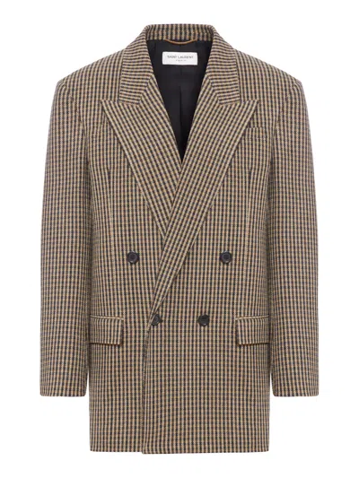 SAINT LAURENT JACKET IN VICHY WOOL