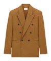 Saint Laurent Tailored Wool Blazer Featuring Peak Lapel In Brown