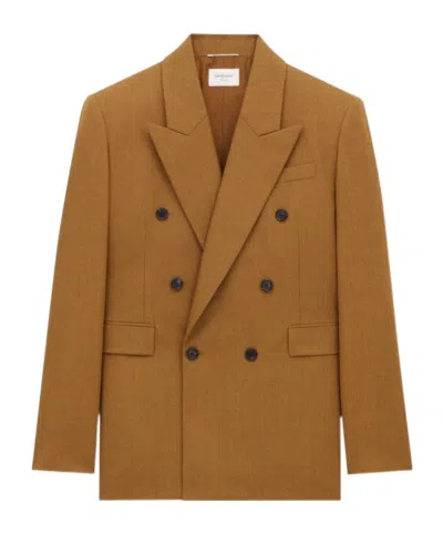 Saint Laurent Jacket In Wool In Brown
