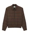 Saint Laurent Jacket In Wool Check In Brown