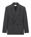 Saint Laurent Tailored Blazer With Double-breasted Design In Gray