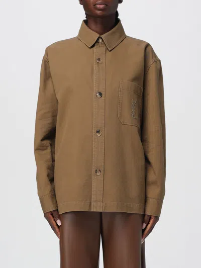 Saint Laurent Jacket  Woman Color Beige In Brown