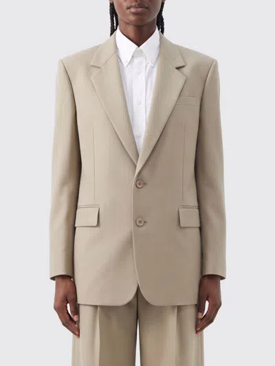 Saint Laurent Single-breasted Wool-silk Blazer In Brown