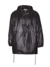 Saint Laurent Cassandre Anorak Oversized Hooded Coat In 1000