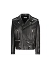 Saint Laurent Black Biker Jacket With Zipped Pockets In Smooth Leather Man