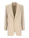 Saint Laurent Single-breasted Blazer Blazer And Suits Beige In Yellow