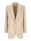 Saint Laurent Single-breasted Blazer Blazer And Suits Beige In Yellow