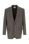 Saint Laurent Brown Single-breasted Jacket In Wool Men