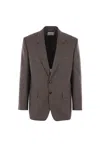 Saint Laurent Brown Single-breasted Jacket In Wool Men