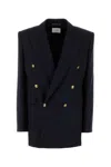 Saint Laurent Wool Blazer With Structured Shoulders And Gold Buttons