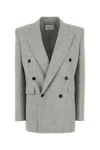Saint Laurent Lapels Wool Blazer Notched In Brown