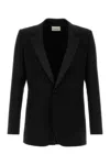 Saint Laurent Wool Blazer With Back Vent And Front Pockets In Black